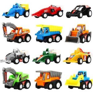 Yeonha Toys Pull Back Vehicles, 12 Pack Mini Assorted Construction Vehicles